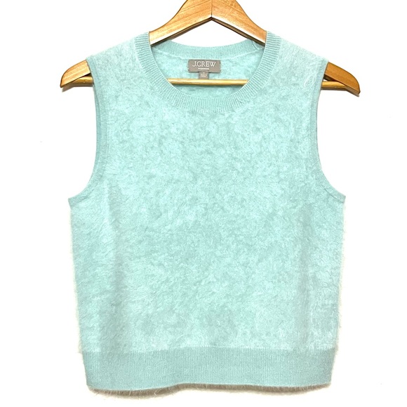 J. CREW 100 % Cashmere BrushedBaby Blue Sleeveless Women’s Small Sweater - Picture 2 of 7